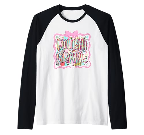 Lustiger Schulanfang für Kinder der vierten Klasse Raglan von Cool Vibes Back to School Outfit Collection