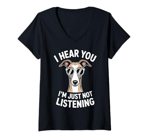 Damen Whippet Lustiger Whippet T-Shirt mit V-Ausschnitt Damen Whippet Lustiger Whippet T-Shirt mit V-Ausschnitt von Cool Whippet Dog Funny Whippet Design