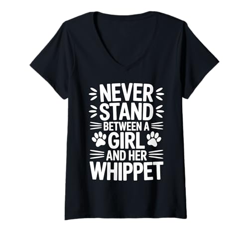 Damen Whippet Girl Lustiger Whippet T-Shirt mit V-Ausschnitt Damen Whippet Girl Lustiger Whippet T-Shirt mit V-Ausschnitt von Cool Whippet Dog Funny Whippet Girl Designs