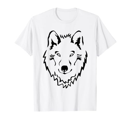 Lone Wolf Schakal Gesicht Wildtier Design Geschenk Männer Frauen Kinder T-Shirt von Cool Wolf Wildlife Animal Birthday Holiday Present