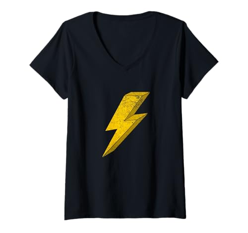 Damen Gelb Retro Bolt of Lightning 3D T-Shirt mit V-Ausschnitt Damen Gelb Retro Bolt of Lightning 3D T-Shirt mit V-Ausschnitt von Cool Yellow Bolt Of Lightning 3D