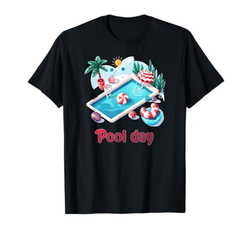 Sonniger Pooltag für Urlaub Erwachsene und Kinder T-Shirt von Cool pool day