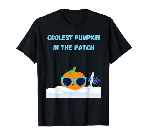 Lustiger coolster Kürbis im Patch Frosty Halloween Schnee T-Shirt Lustiger coolster Kürbis im Patch Frosty Halloween Schnee T-Shirt von Cool pumpkin in the snow funny pumpkin wordplay
