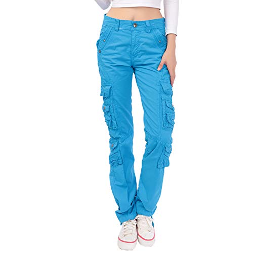 Cool&D Damen Cargo Hose Cargohose Casual Freizeit Sports Hose Arbeitshose mit Multi Pockets von Cool&D