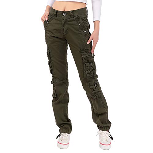 Cool&D Damen Cargo Hose Cargohose Casual Freizeit Sports Hose Arbeitshose mit Multi Pockets von Cool&D