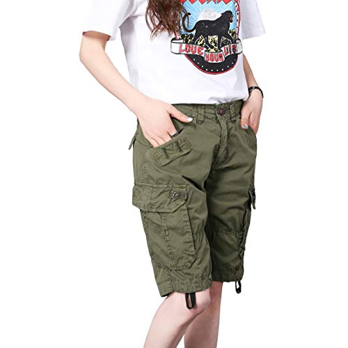 Cool&D Damen Shorts Cargo Shorts Bermudas Kurze Hosen Freizeit Sports Shorts mit Multi Pockets von Cool&D