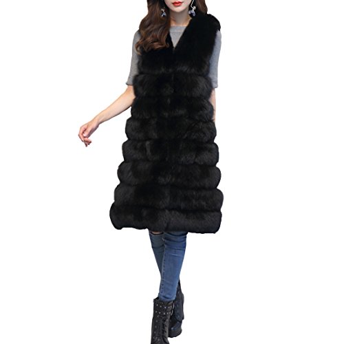 Cool&D Damen Weste Kunstpelz Weste Pelz Jacke Warm ärmellos Felljacke Winterjacke von Cool&D