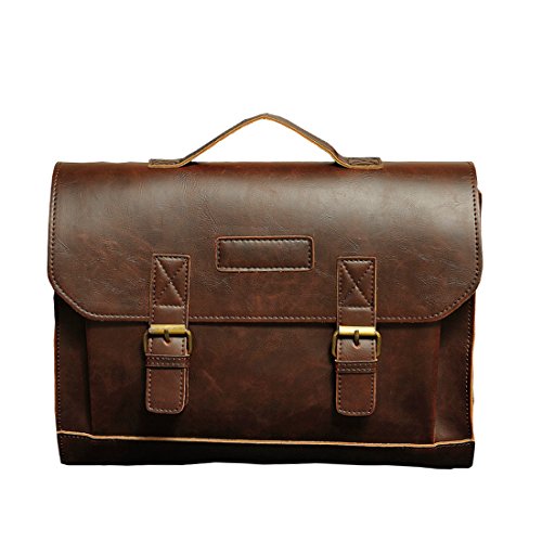 Cool&D Herren Aktentasche Umhängetasche Tragetasche PU Leder Business Tasche Vintage Design Große Kapazität von Cool&D