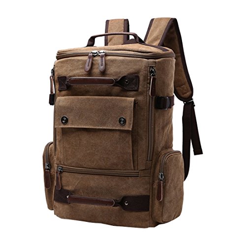 Cool&D Herren Canvas Rucksack Laptop Ruccksack Schultertasche Vintage Canvas Tasche Schulrucksack Freizeit Rucksack mit Laptopfach von Cool&D