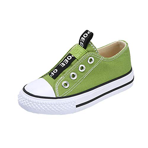 Cool&D Kinder Canvas Sneaker Segeltuchschuhe Unisex Leinwand Sportlich Schuhe Low-Top Sportschuhe(Grün,EU33.5(Etikett37) von Cool&D