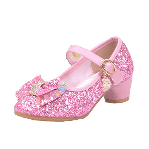 Cool&D Mädchen Sandalen Frozen Schuhe Prinzessin Sandalen Absatz-Schuhe Oxford Sohlen Sandalette mit Glitzerpailletten von Cool&D
