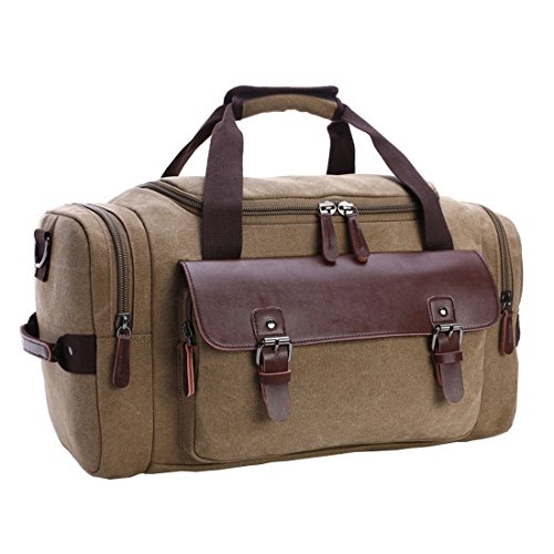 Cool&D Umhängetasche Tragetasche Canvas Schultertasche Große Kapazität Gepäcktasche Reisetaschen Vintage Canvas Tasche für Herren und Damen von Cool&D