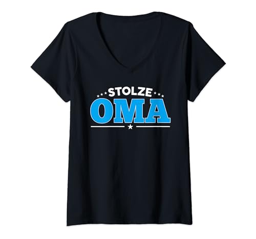 Damen Stolze Oma T-Shirt mit V-Ausschnitt Damen Stolze Oma T-Shirt mit V-Ausschnitt von Cool & funny geschenke4all