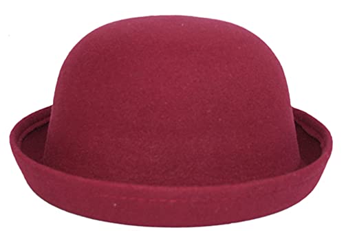 Cool4 Damen Filz Melone Bowler Hut Freizeit Party Elegant WME02 (Weinrot) von Cool4