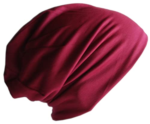 Cool4 Jersey Beanie Baumwolle meliert Slouch Chemo Unisex Mütze Cap A29 (Weinrot) von Cool4