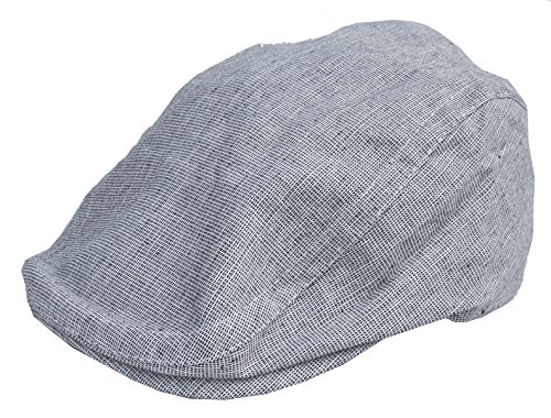 Cool4 Jungen Kinder Sommer Leinen Flatcap Schiebermütze Baumgart Gatsby Cap Mütze A14 (Offwhite-Schwarz) von Cool4