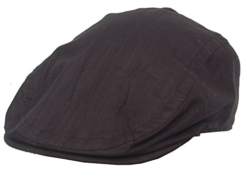 Cool4 Leinen Flatcap Schiebermütze Vintage Gatsby Kappe Retro Mütze Cap A03 (56, schwarz) von Cool4