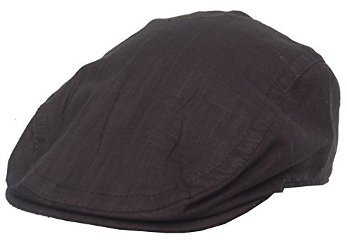 Cool4 Leinen Flatcap Schiebermütze Vintage Gatsby Kappe Retro Mütze Cap A03 (60,schwarz) von Cool4