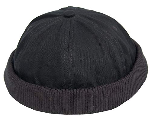 Cool4 Docker Cap Herren Jeans Schwarz mit Rollrand Bikercap Dockercap Seemann Mütze A18 von Cool4