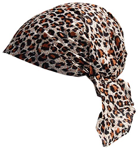 Cool4 Sommer Kopftuch Strand Bandana Meer Beanie Sonne Sonnenschutz Mütze Chemo Cap A04 (Beige-Braun im Leopard Muster) von Cool4