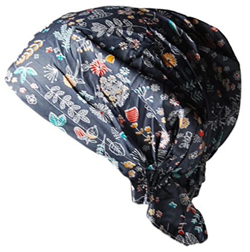 Cool4 Sommer Kopftuch Strand Bandana Meer Beanie Sonne Sonnenschutz Mütze Chemo Cap A04 (Dunkelgrau bunt abstrakt geblümt) von Cool4