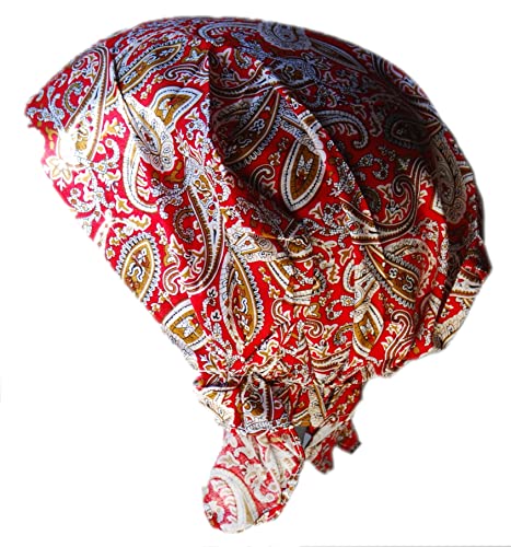 Cool4 Sommer Kopftuch Strand Bandana Meer Beanie Sonne Sonnenschutz Mütze Chemo Cap A04 (Rot mit weiß Camel farbenden Paisleymuster) von Cool4