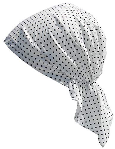 Cool4 Sommer Kopftuch Strand Bandana Meer Beanie Sonne Sonnenschutz Mütze Chemo Cap A04 (Weiß schwarz gepunktet) von Cool4