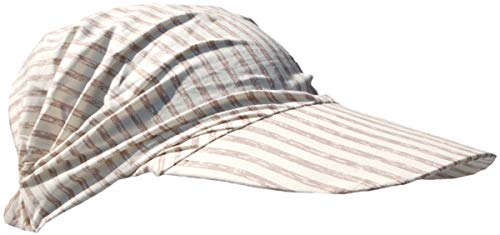 Cool4 Sommer Schirm Kopftuch Visor Strand Cap Bandana Sonnenschutz Mütze A01 (Elfenbein (Beige gestreift) (XS/S)) von Cool4