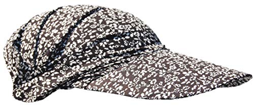 Cool4 Sommer Schirm Kopftuch Visor Strand Cap Bandana Sonnenschutz Mütze A01 (Schwarz (Stark Weiß geblümt) (XS/S)) von Cool4