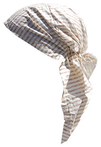 Cool4 Sommer XL Kopftuch Strand Tuch Bandana Beanie Mütze Chemo Cap A02 (Natur (Beige gestreift)) von Cool4