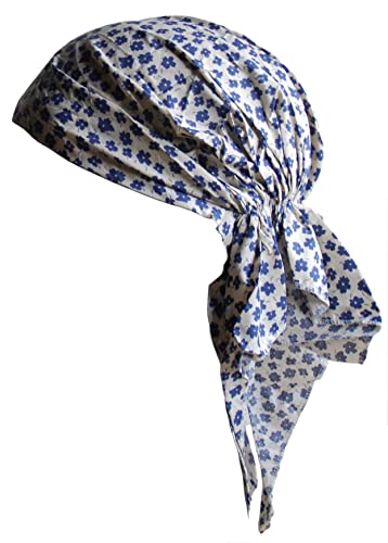 Cool4 Sommer XL Kopftuch Strand Tuch Bandana Beanie Mütze Chemo Cap A02 (Natur himmelbau geblümt) von Cool4