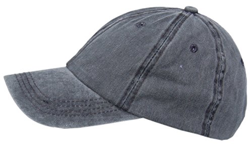 Cool4 Stonewashed Jeans Dunkelgrau Anthrazit 6-Panel Basecap Baseball Cap Vintage Kappe Mütze SBC05 von Cool4
