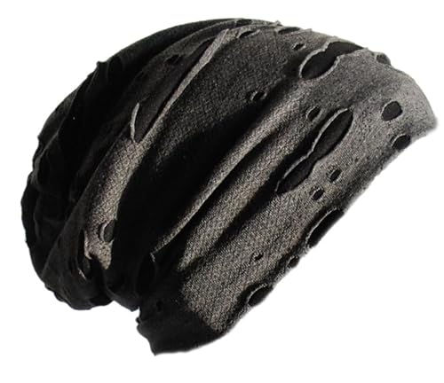 Cool4 Vintage Beanie Destroyed Used Look Anthrazit Dunkelgrau Slouch Retro Beanies Stylisch VSB01 von Cool4