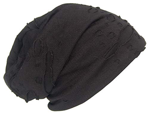 Cool4 Vintage Winter Fleece Beanie Destroyed Used Look Schwarz Slouch Mütze VWB04 von Cool4