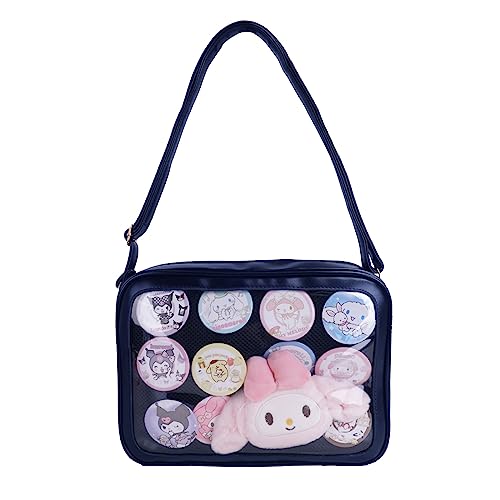 CoolChange Japanische Ita bag Umhängestasche mit transparentem Sichtfenster | Itabag Tasche | 22x30cm | Blau von CoolChange