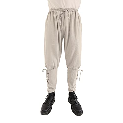 CoolChange Mittelalter Hose für LARP, Ritter oder Piraten Kostüm | mit Unterbeinschnürung | Beige | Größe: L von CoolChange