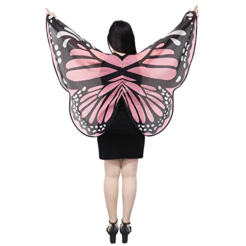 CoolChange Schmetterlingsflügel Schal Pink | Schmetterlingschal | Ideal als Kostüm oder als eleganter Umhang | Rosa von CoolChange