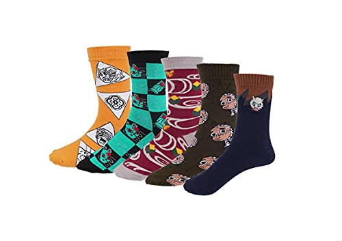 CoolChange Socken Set mit vers. Motiven aus D. Slayer | 5 Paar in Geschenkbox | Für Herren | 38-43 von CoolChange