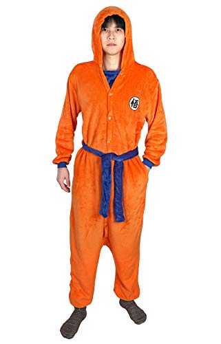 CoolChange Son Goku Kigurumi | Orangener Pyjama mit Go Schriftzeichen | Größe: M von CoolChange