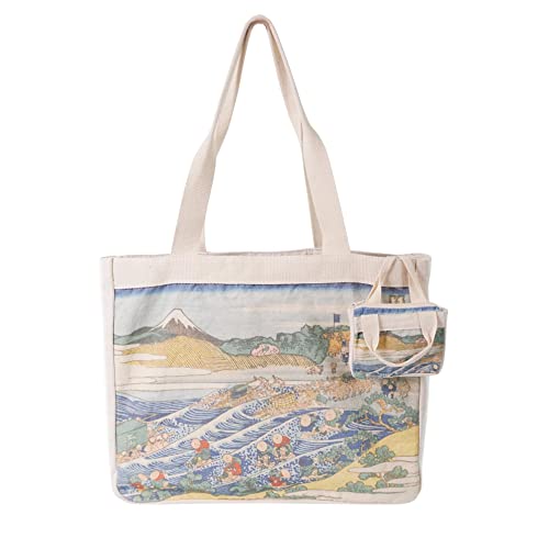 CoolChange Shopper Tasche mit japanischem Ukiyo-e Motiv | Katsushika Hokusai Tote Bag | 35x40cm | Baumwolle | Motiv: Fuji gesehen von Kanaya an der Tokai-Straße von CoolChange
