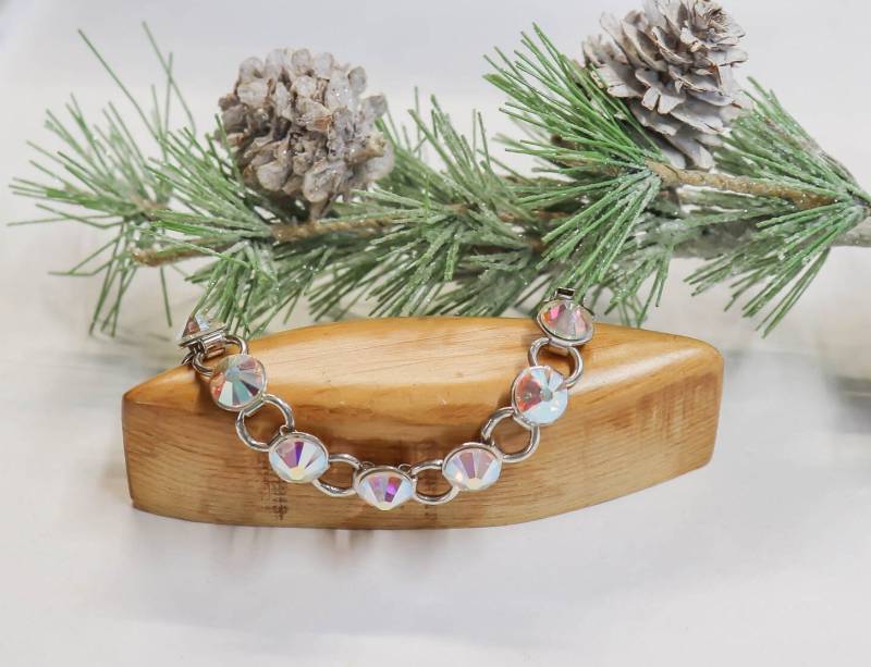 Kristall-Armband. Gliederarmband. Armband. Braut Hochzeitsarmband. Kristall Ab Swarovski Flatback Weihnachts von CoolCreationsByCindy