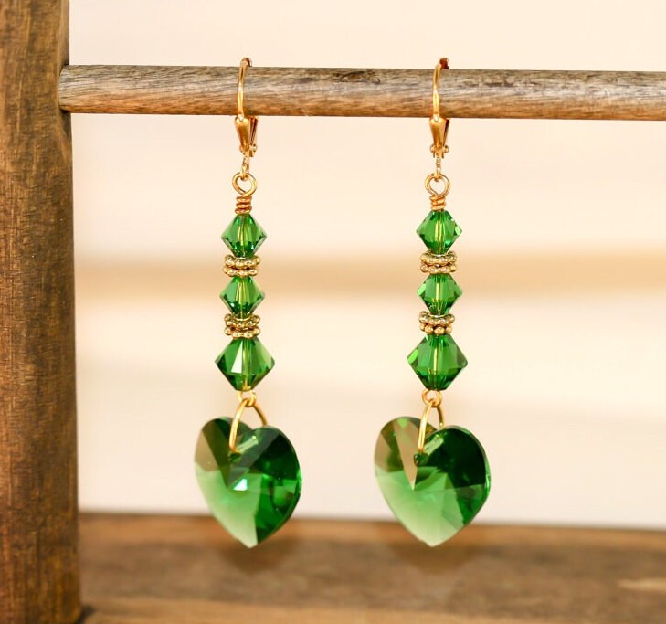 Ohrringe, Ohrhänger Baumeln, Baumeln Hängeohrringe, Cocktail Datum Glitzernde Aufregende Grün von CoolCreationsByCindy