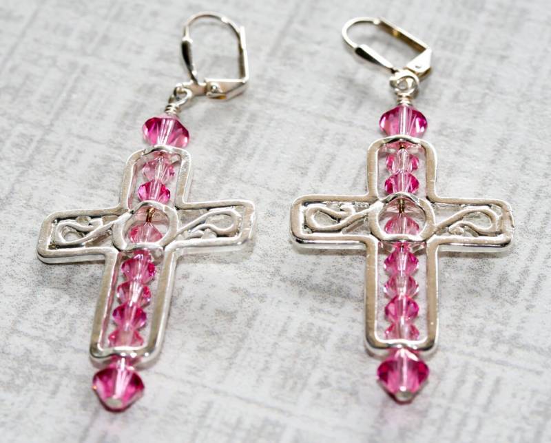 Ohrringe, Ohrhänger Baumeln, Baumeln Tropfen Cocktail Datum Religiöse Aufregende Kreuz von CoolCreationsByCindy