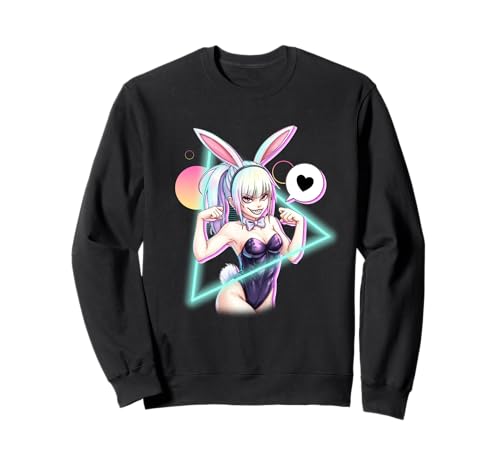 Bunny Anime Girl Flexing Muscles lustiges Japanisches Sweatshirt von CoolCritterCo