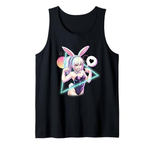 Bunny Anime Girl Flexing Muscles lustiges Japanisches Tank Top von CoolCritterCo