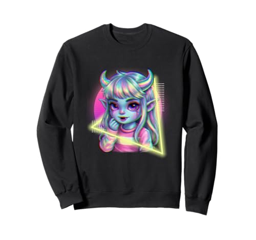 Retro Anime Girl mit fließenden Haaren Kawaii Manga Liebhaber Sweatshirt Retro Anime Girl mit fließenden Haaren Kawaii Manga Liebhaber Sweatshirt von CoolCritterCo