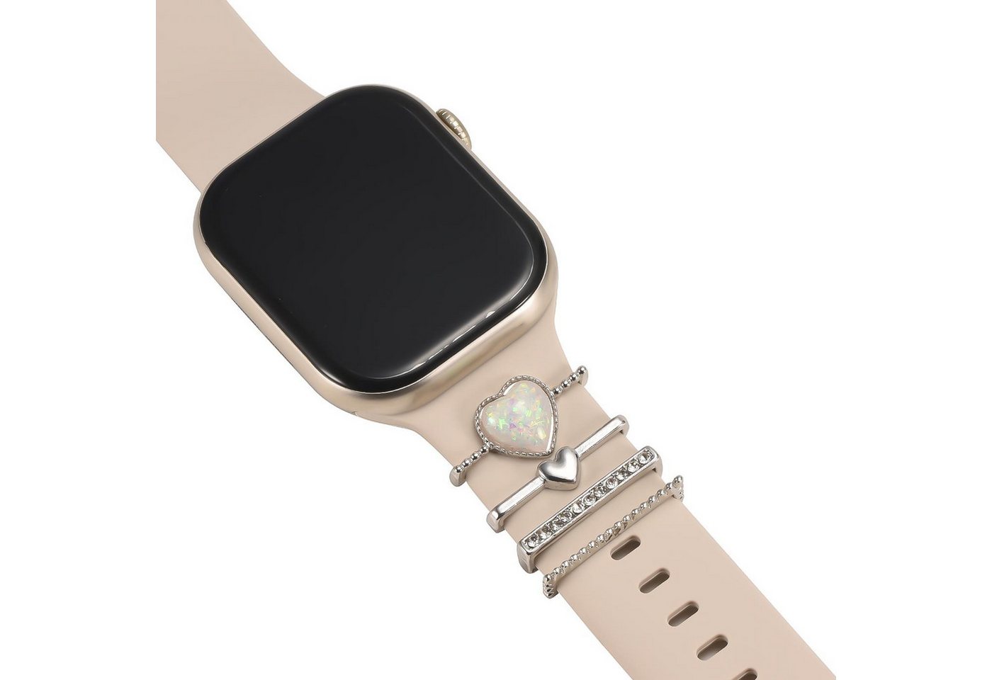 CoolGadget Smartwatch-Armband Schmuck Ringe Charms Uhren Deko Motiv Clips 21mm, Zubehör passend für alle Apple Watch und Samsung Galaxy Watch Modelle von CoolGadget