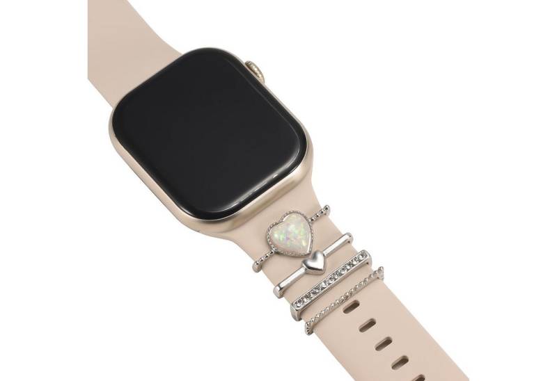 CoolGadget Smartwatch-Armband Schmuck Ringe Charms Uhren Deko Motiv Clips 21mm, Zubehör passend für alle Apple Watch und Samsung Galaxy Watch Modelle von CoolGadget