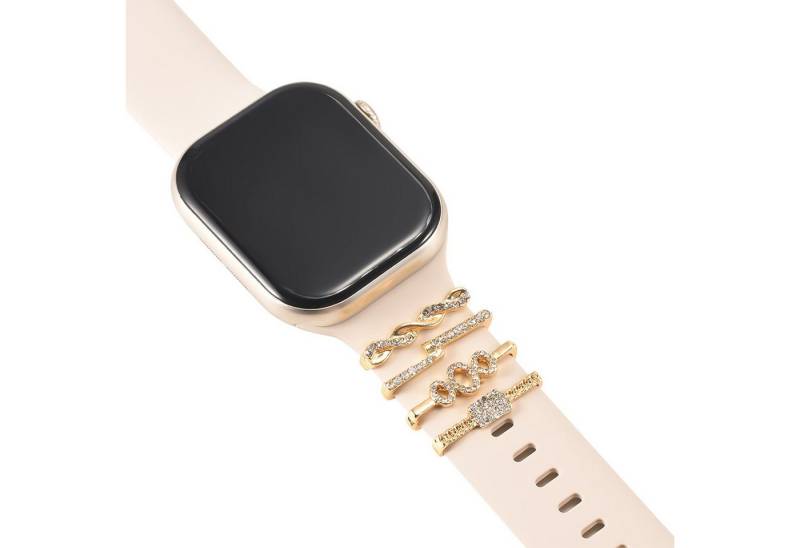 CoolGadget Smartwatch-Armband Schmuck Ringe Charms Uhren Deko Motiv Clips 21mm, Zubehör passend für alle Apple Watch und Samsung Galaxy Watch Modelle von CoolGadget