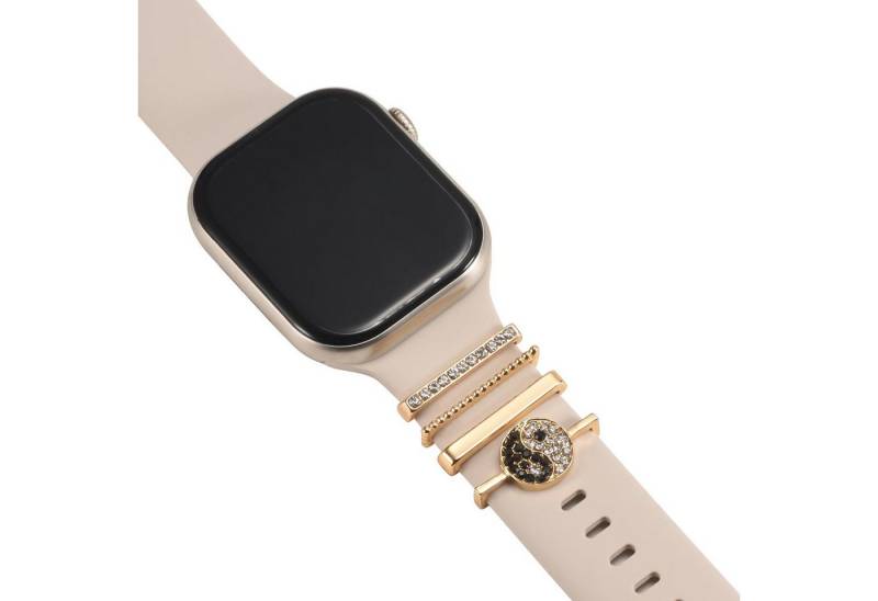 CoolGadget Smartwatch-Armband Schmuck Ringe Charms Uhren Deko Motiv Clips 21mm, Zubehör passend für alle Apple Watch und Samsung Galaxy Watch Modelle von CoolGadget